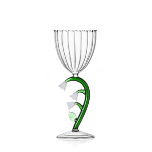 Verre optique à pied Fleur blanche 🍷
