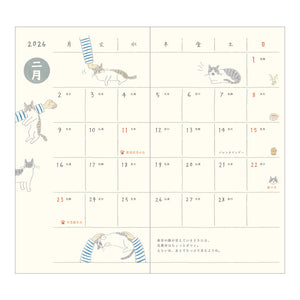 2026 Midori Pocket Diary | Slim Cat