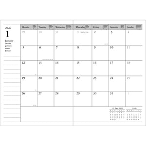 Calendar for January 2026 with grid layout