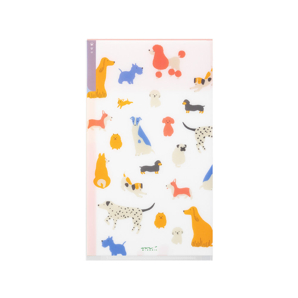 3 Pockets Clear Folder with Flap | A5 Slim | Dogs