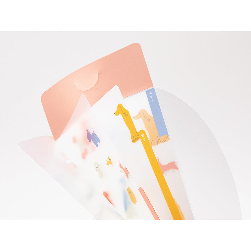 3 Pockets Clear Folder with Flap | A5 Slim | Dogs