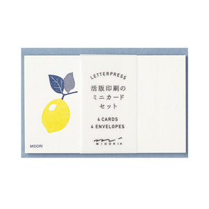Ensemble de cartes typographiques citron