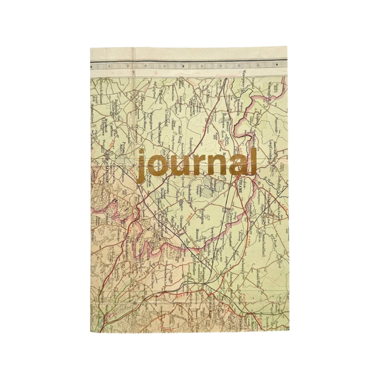 Carnet de notes vintage en lin doré