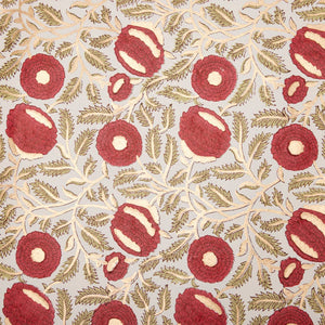 Block Printed Wrapping Paper Sheets | Marigold Glitz Scarlet