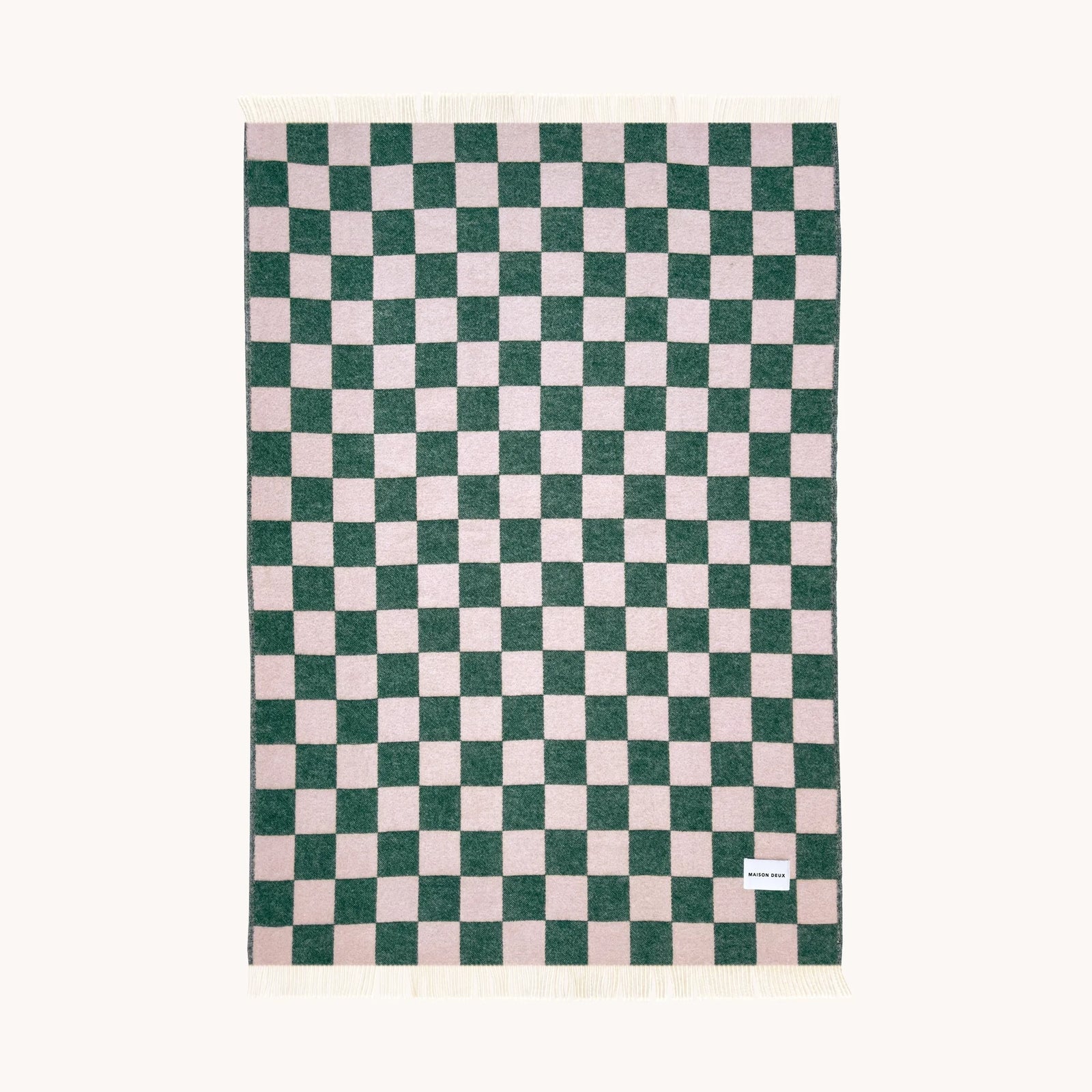 Checkerboard Blanket Green Pink
