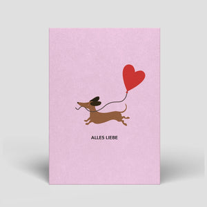 Dachshund with Heart | Postcard