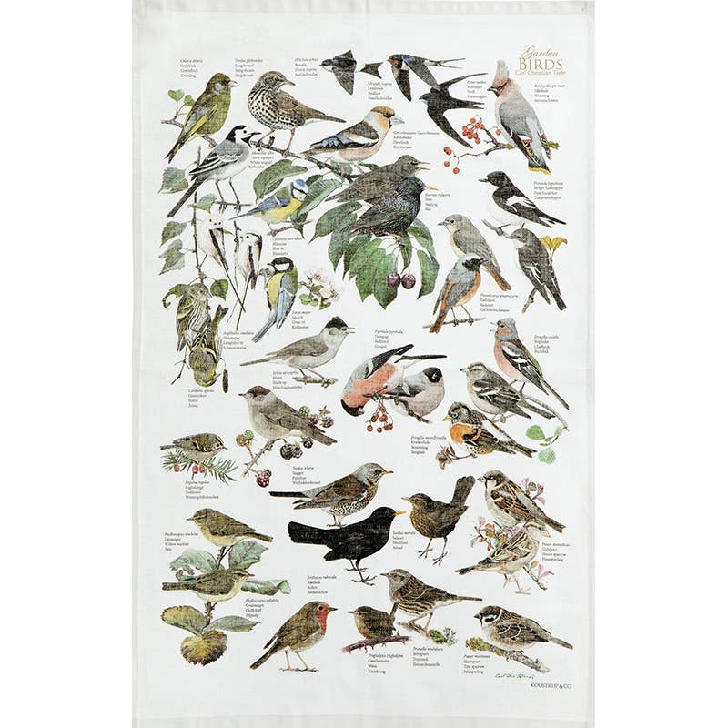 Garden Birds Tea Towel | Organic Cotton