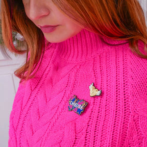 Golden Winged Heart Brooch