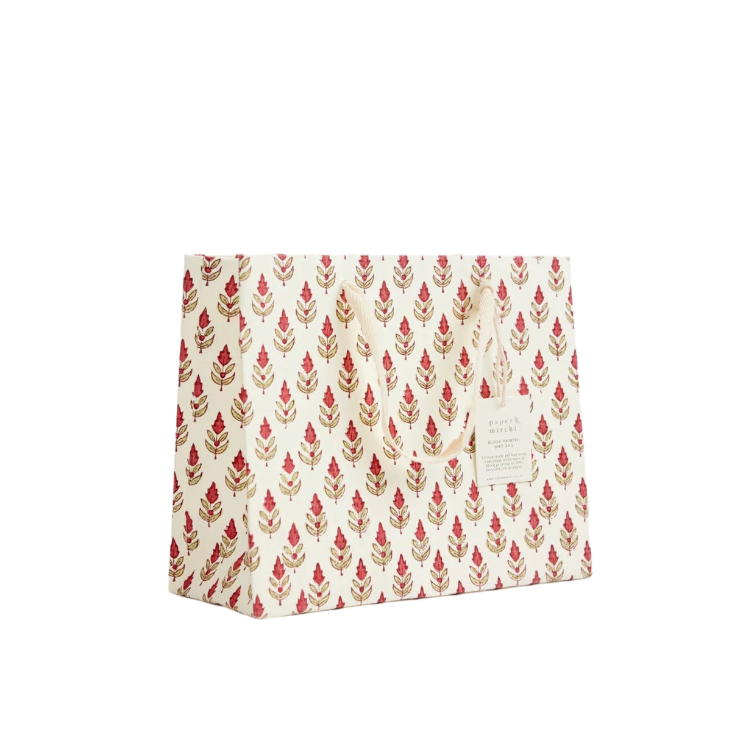 Hand Block Printed Gift Bags Medium | Scarlet