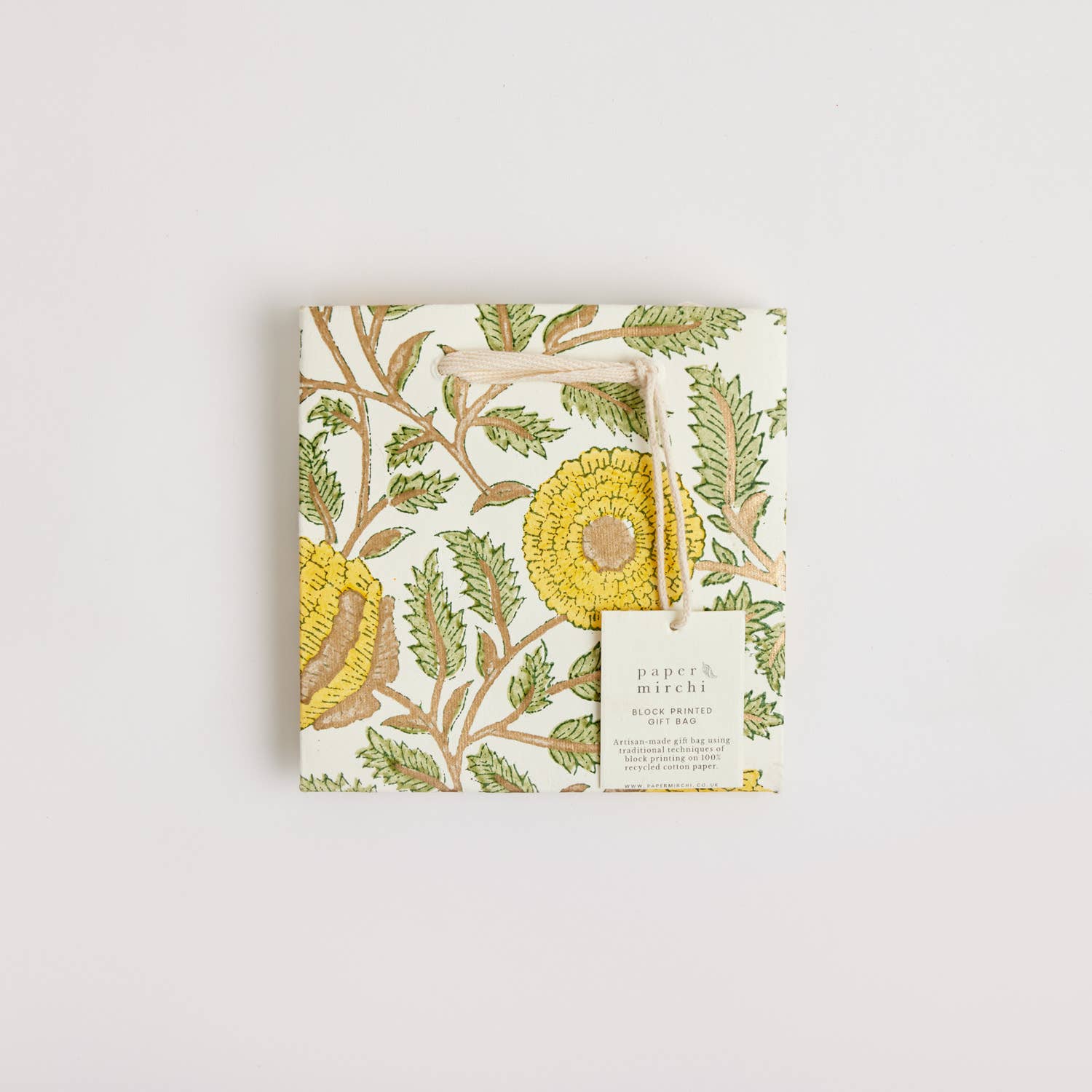 Hand Block Printed Gift Bags Small | Sunshine