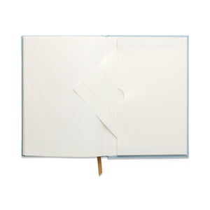 Hard Cover Suede Cloth Journal With Pocket | Arch Dot Blue
