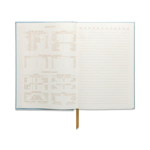 Hard Cover Suede Cloth Journal With Pocket | Arch Dot Blue
