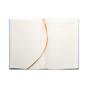 Hard Cover Suede Cloth Journal With Pocket | Arch Dot Blue