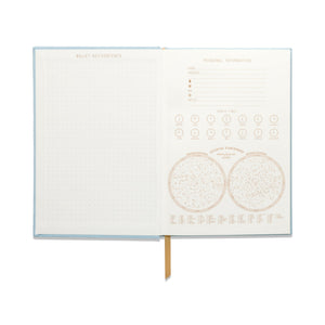 Hard Cover Suede Cloth Journal With Pocket | Arch Dot Blue