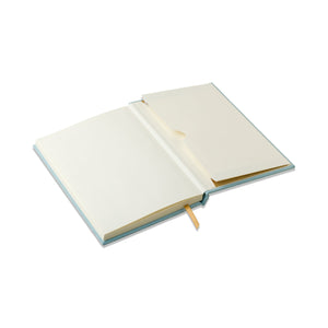 Hard Cover Suede Cloth Journal With Pocket | Arch Dot Blue