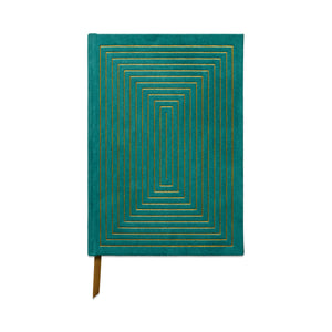 Hard Cover Suede Cloth Journal With Pocket | Linear Boxes
