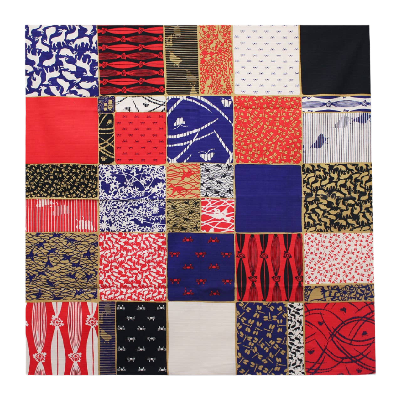 Japanese Fabric Gift Wrap/Scarf | Furoshiki | 90cm×90cm | Checkered Pattern