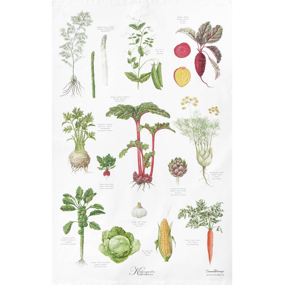 Kitchengarden Tea Towel | Organic Cotton