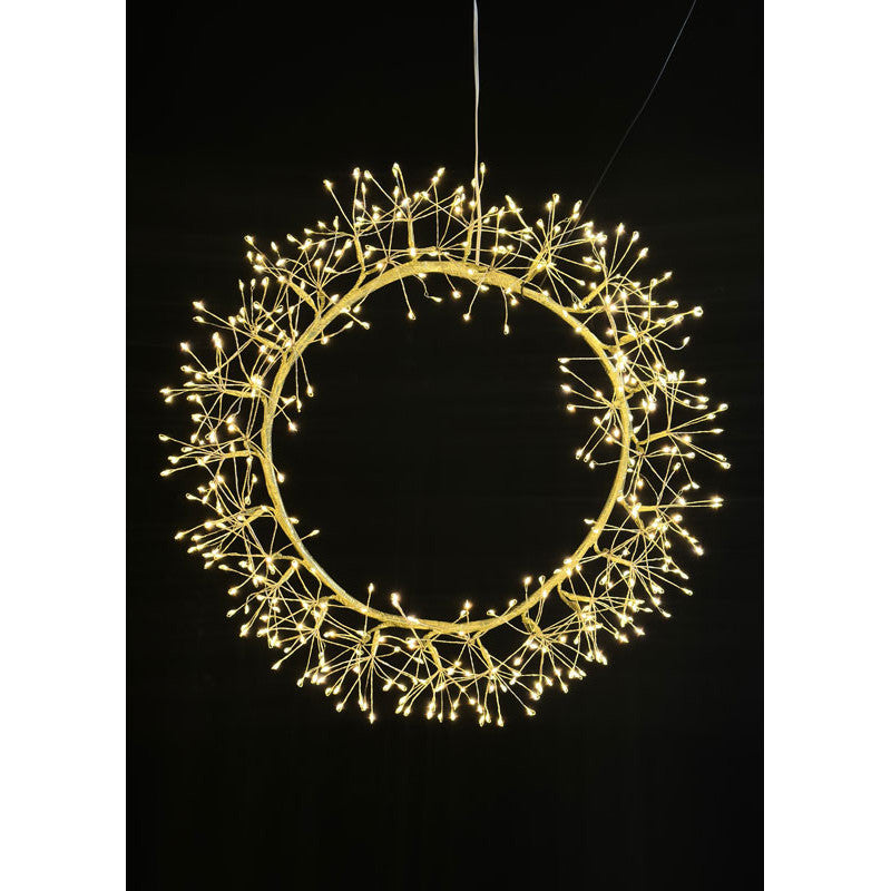 LED WREATH 45CM GOLD
