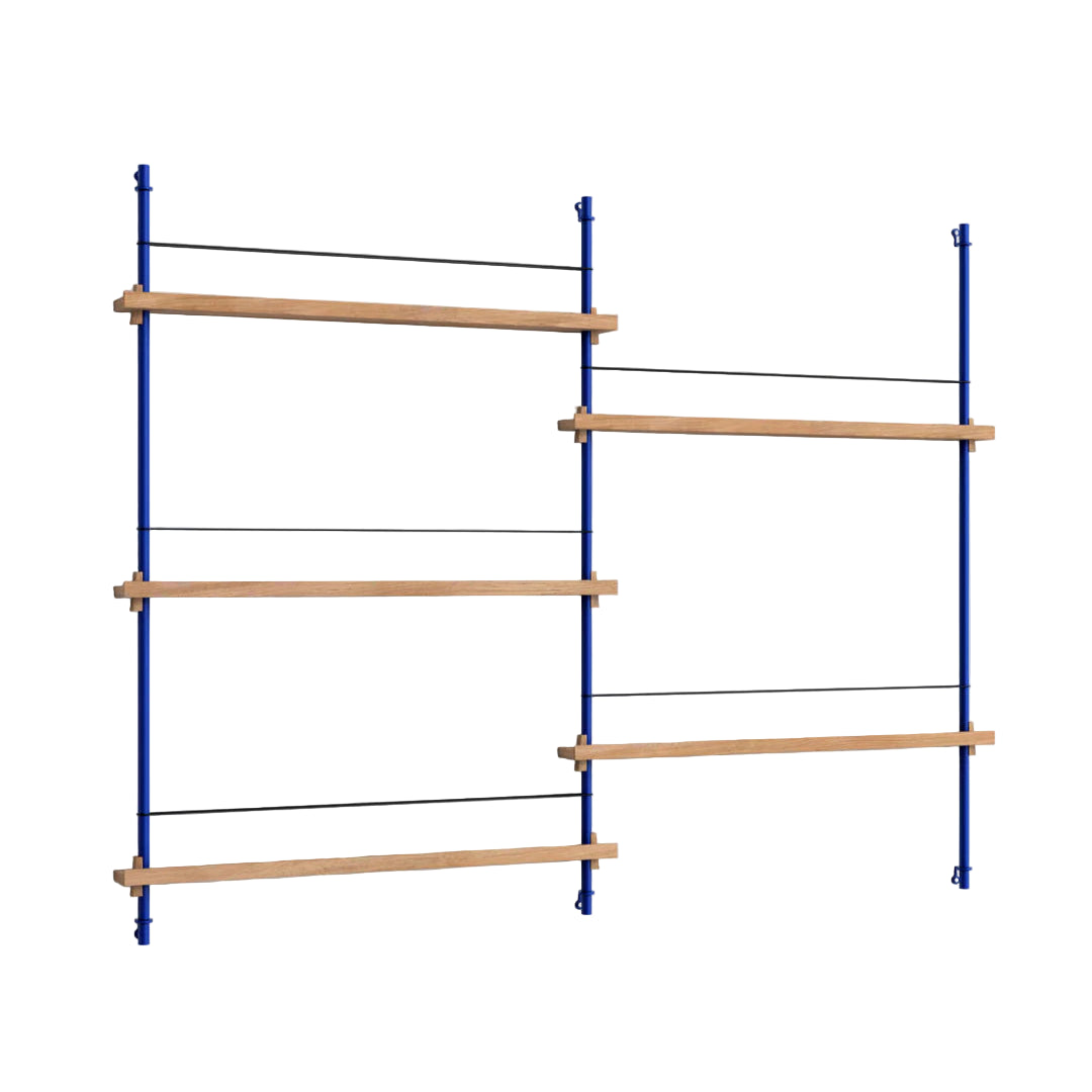 Magazine Shelving 3-2 | Oak/Deep-Blue
