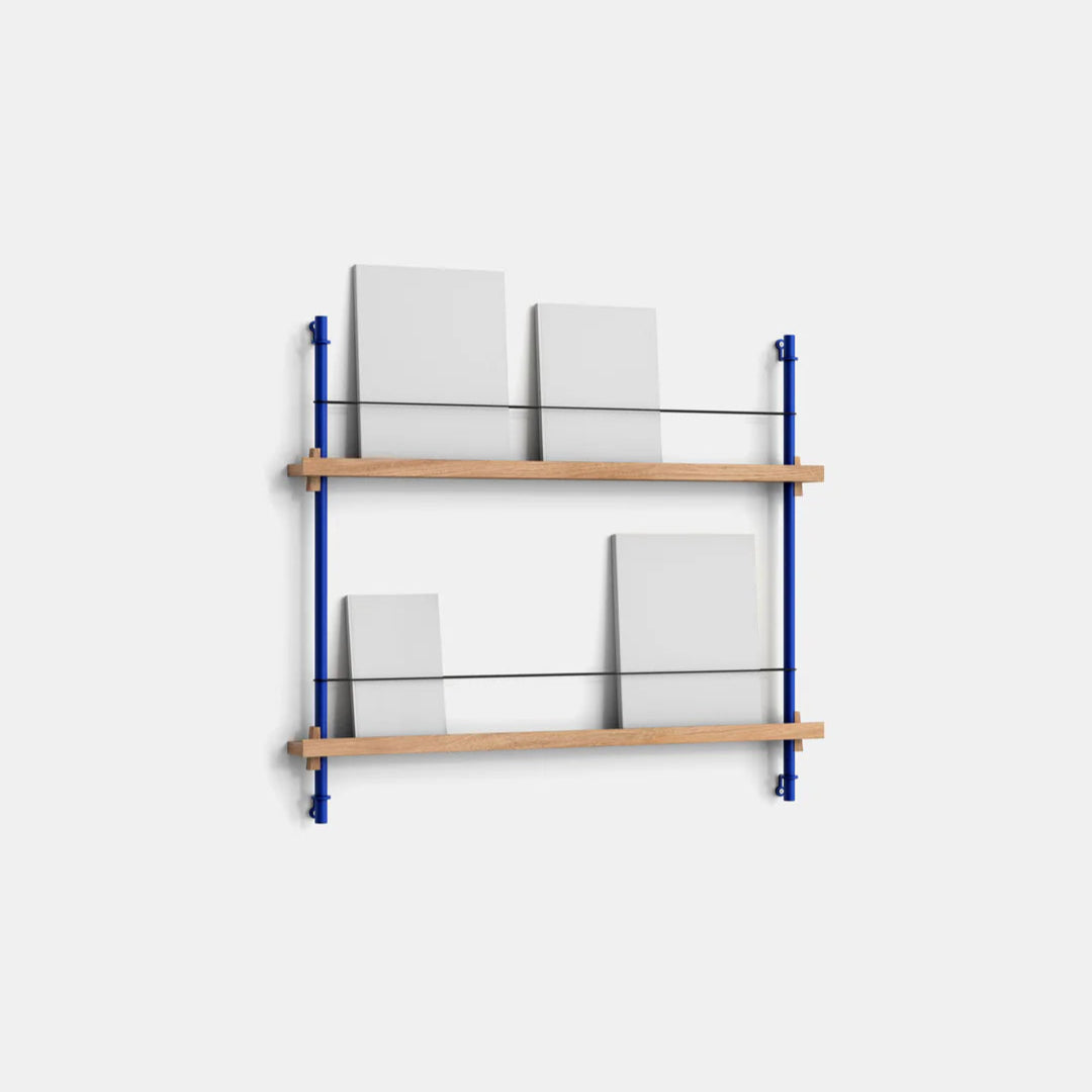 Magazine Shelving | Oak/Deep-Blue