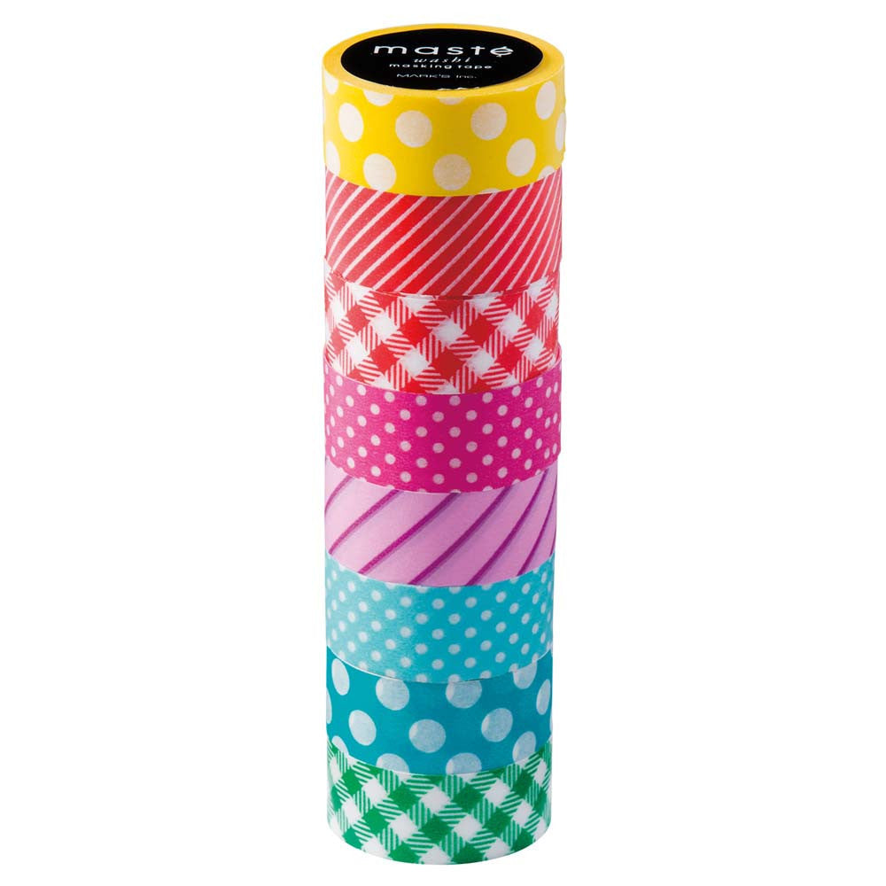 Masté Washi Tape | 8 Pattern Mix | 02
