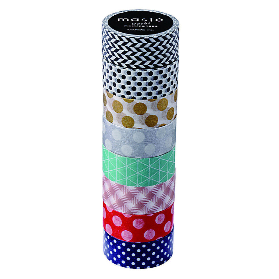 Masté Washi Tape | 8 Pattern Mix | 03