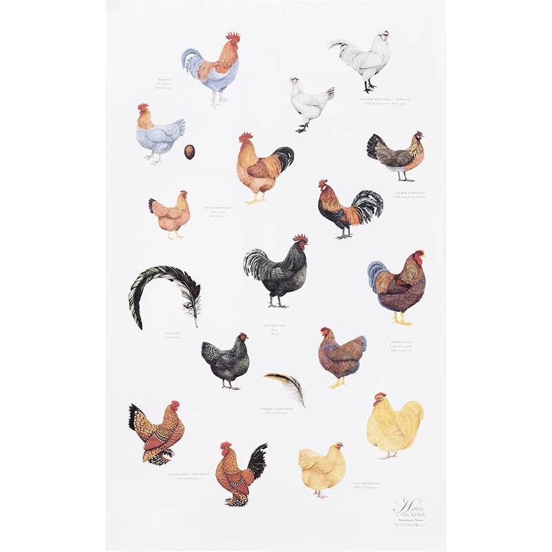 Organic Cotton Tea Towel | Chicken