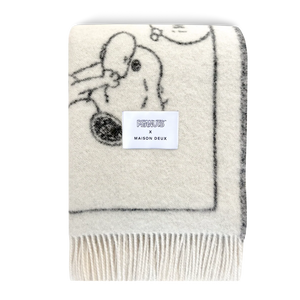 Peanuts Blanket Comic Doughnut White Black