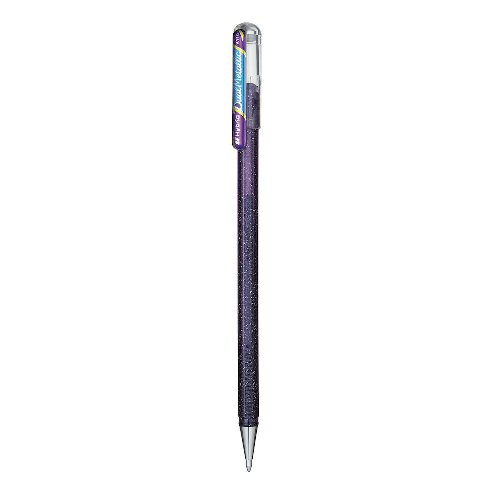 Pentel Hybrid DualMetallic Gel Pen | Violet/Metallic Blue