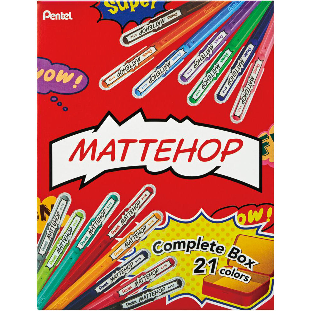 Pentel Mattehop 21-Piece Complete Box Set | 1.0mm