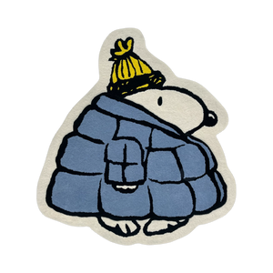 Snoopy Puffer Jacket Rug | 110 x 112 cm | Blue Yellow