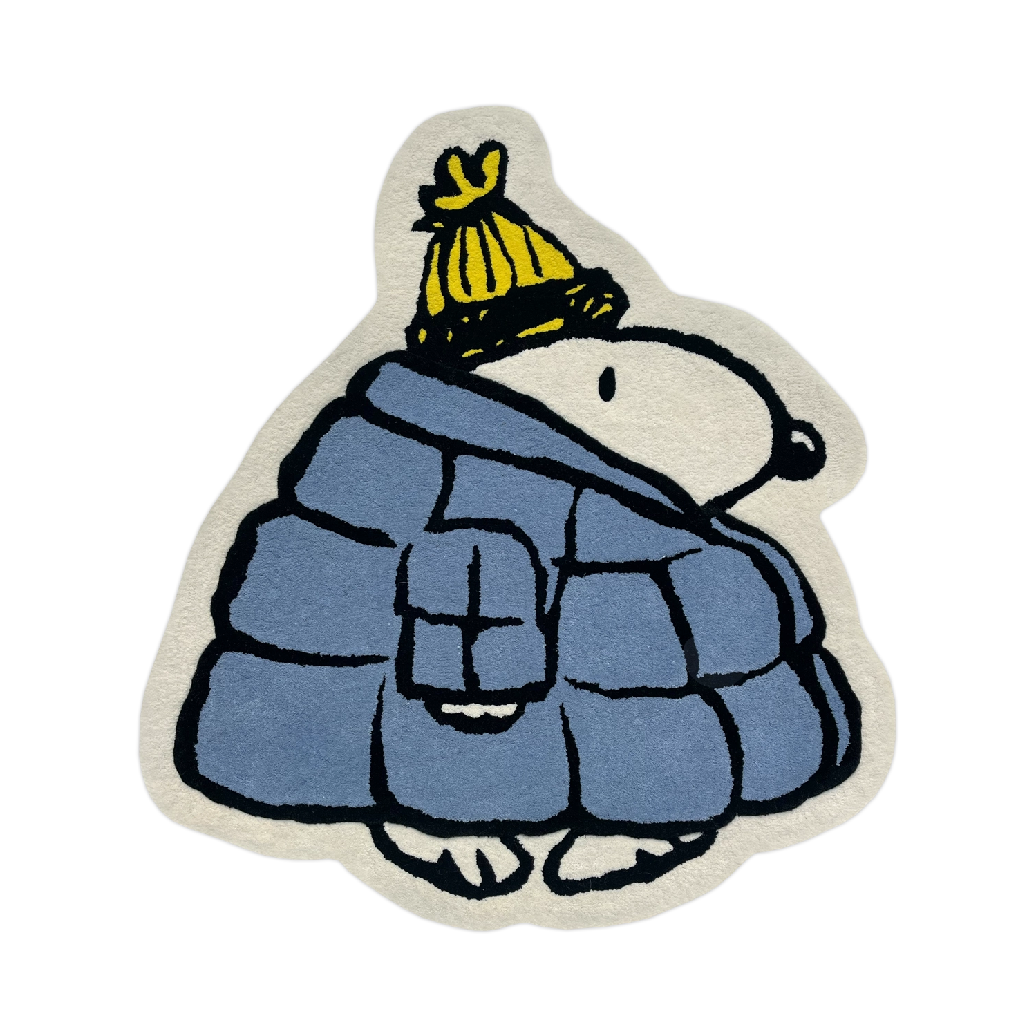 Snoopy Puffer Jacket Rug | 110 x 112 cm | Blue Yellow