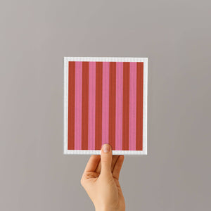Sponge Cloth | Red/Pink Stripes