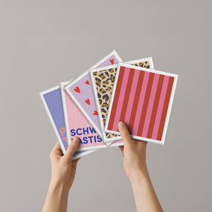 Sponge Cloth | Red/Pink Stripes