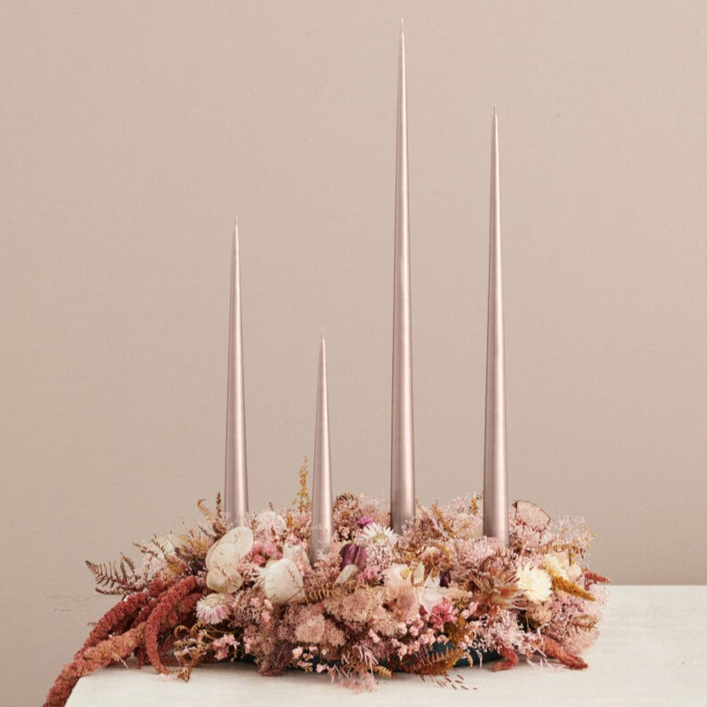 Bougies coniques | 24 cm | N° 94 Champagne Métallisé