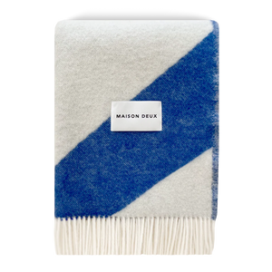 Swirl Blanket Cobalt Blue White
