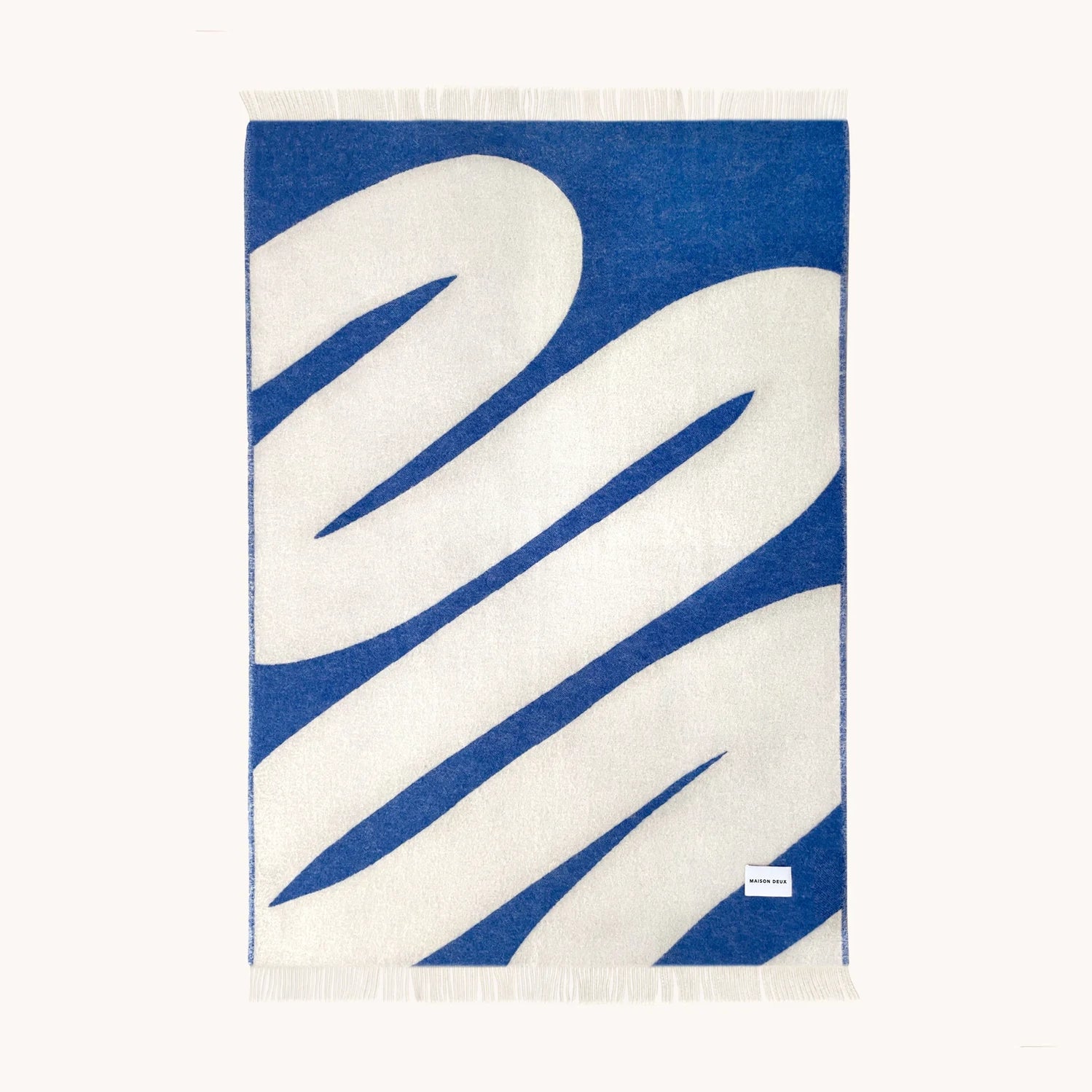 Swirl Blanket Cobalt Blue White