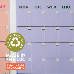 made in uk with recycled paper a3 wall planner