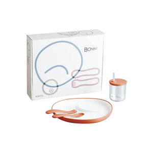bonbo kids eating set with plate cutlery and drinking bottle