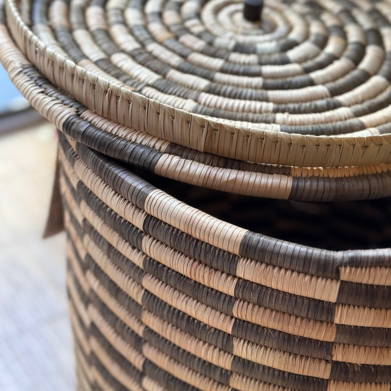 laundry basket closeup detail