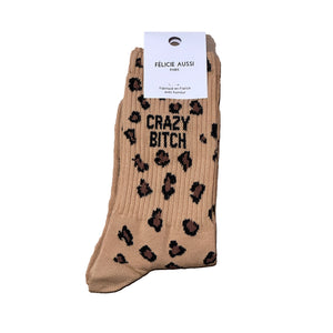 Crazy Bitch | Chaussettes léopard pour femme