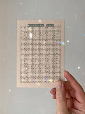 JE VOUS SOUHAITE... - CARTE POSTALE - QUIZ DE MOTS MÉRITÉS - CÉLÉBRATION