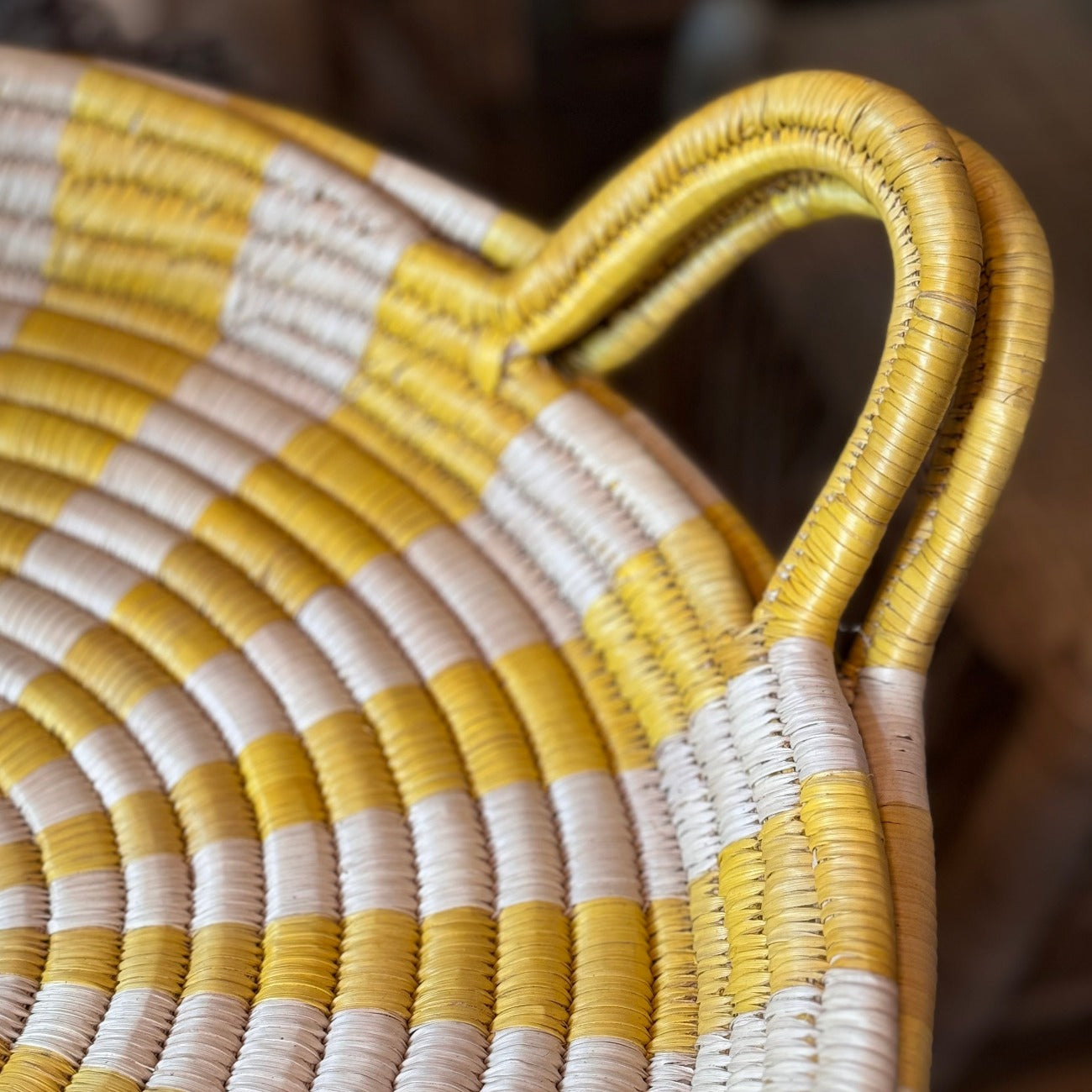 closeup look at the handle of storage basket