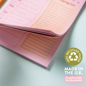 made in uk recycled paper meal planner