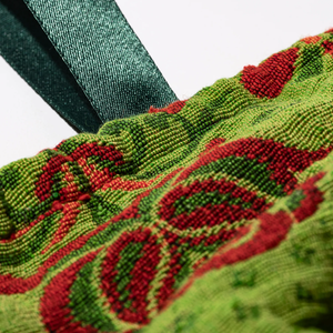 closeup look at the jacquard fabric