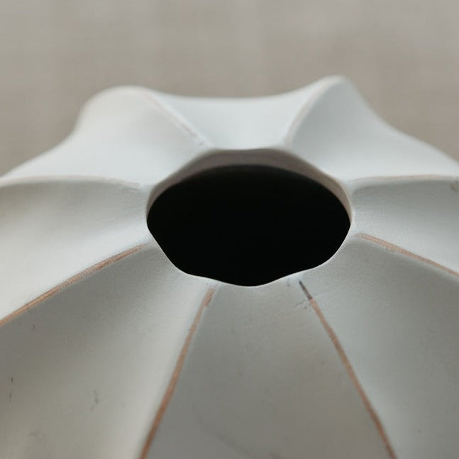 Vase à gousses de graines en bois de manguier blanc