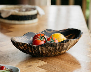 Black Wave Mango Wood Shell Fruit Tray