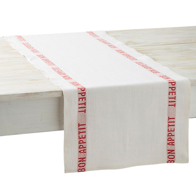 Tischläufer aus Leinen „Bon Appetit“