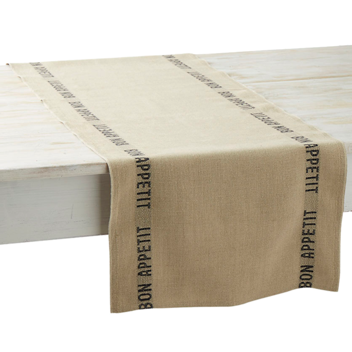 Tischläufer aus Leinen „Bon Appetit“